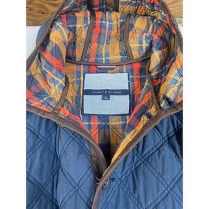 Tommy‎ Hilfiger Mens Quilted Barn Jacket Coat with Hood Navy Blue